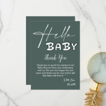 Hello Baby Elegant Mörkgrön Bebis Shower