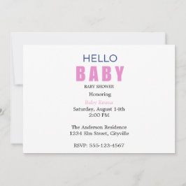 Hello Baby Emma Shower Invitation Meddelande