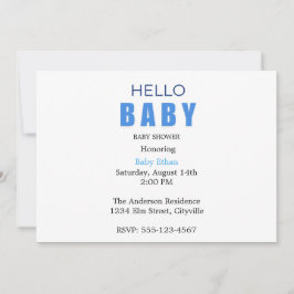Hello Baby Ethan Shower Invitation Meddelande