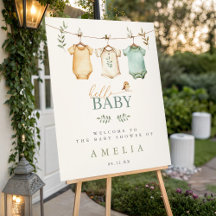 Hello Baby Gender Neutral Clothesline Welcome Sign