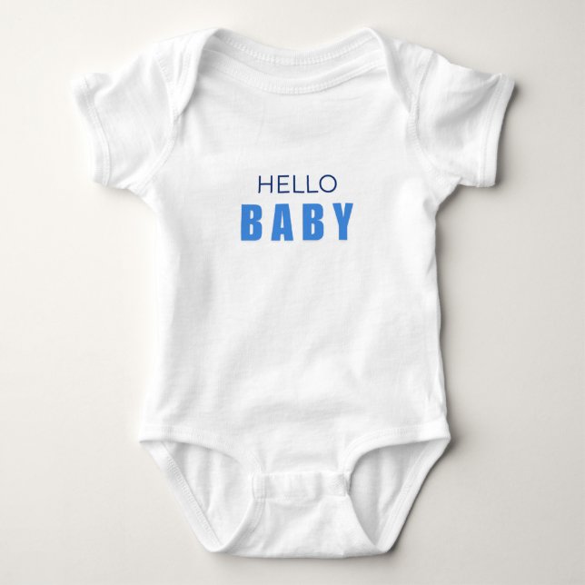 Hello Baby Minimal boy Bodysuit T Shirt (Framsida)