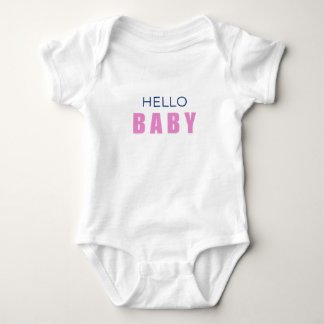 Hello Baby Minimal Girl Bodysuit T Shirt
