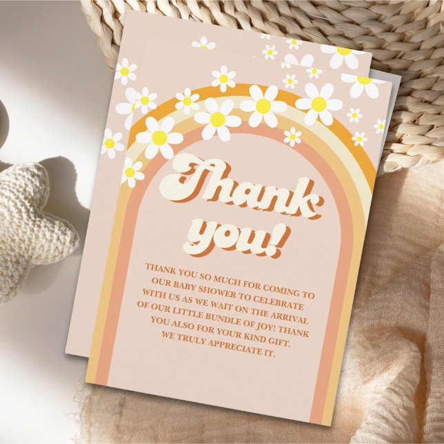  Hello Baby - Retro Groovy Baby Shower Tack Kort (Skapare uppladdad)