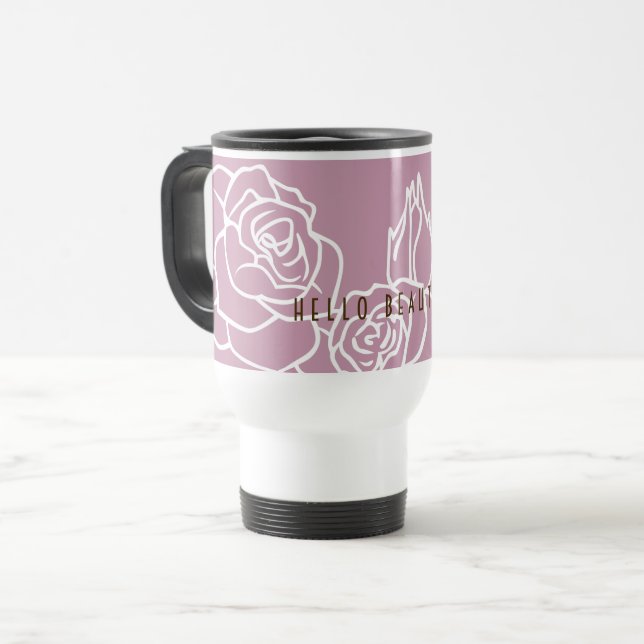 Hello Beautiful - Elegant Modern Rosa Ros Resemugg (Framsida vänster)