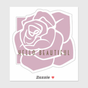 Hello Beautiful - Enkel Modern Blomster Rosa Ros Klistermärken