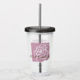 Hello Beautiful - Modern Chic Blommande Rosa Ros Take Away Mugg