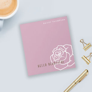 Hello Beautiful - Modern Chic Rosa Ros Anteckningsblock