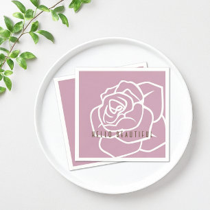 Hello Beautiful - Modern Chic Rosa Ros Papper Pappersservett