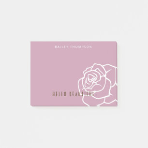 Hello Beautiful - Modern Chic Rosa Ros Post-it Block