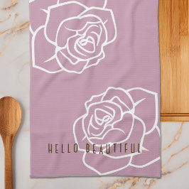 Hello Beautiful - Modern Chic Rosa Rosor Kökshandduk