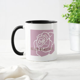 Hello Beautiful - Stilfull Modern Rosa Ros Kaffe Mugg