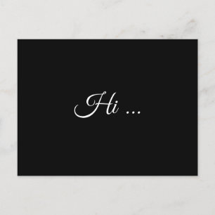 Hello Black Chalk Modern Script Design Vykort