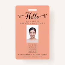 Hello Business Photo ID Identification Plastic