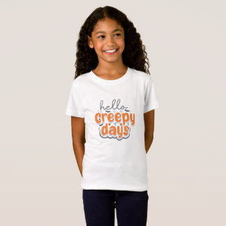 Hello Creepy Days Spooky Season Halloween Typograp T Shirt