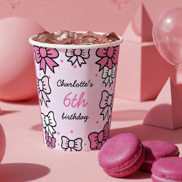 Hello Cutie Cartoon Pink Bow Birthday Party