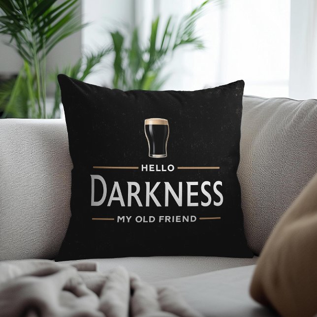 Hello Darkness My Old Friend Funny St Patricks Day Kudde (Skapare uppladdad)