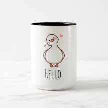 Hello Duck Mug | Söt minimalistisk ankduskkopp