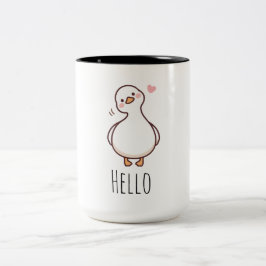 Hello Duck Mug | Söt minimalistisk ankduskkopp Två-Tonad Mugg