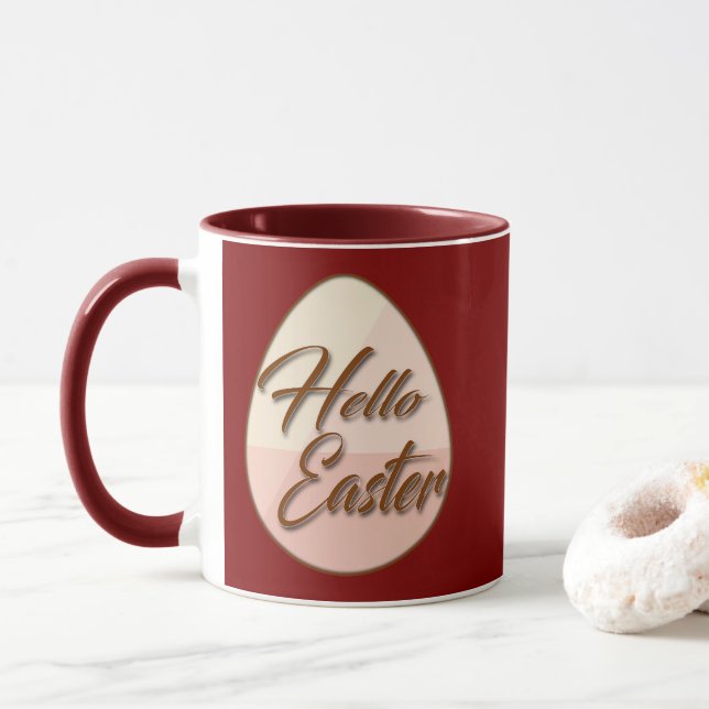 Hello Easter – Minimal Egg Design - caneca Mugg (Med munk)