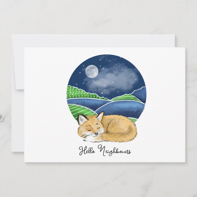 Hello, Editable We're New to the Neighborhood Invi Inbjudningar (Framsida)