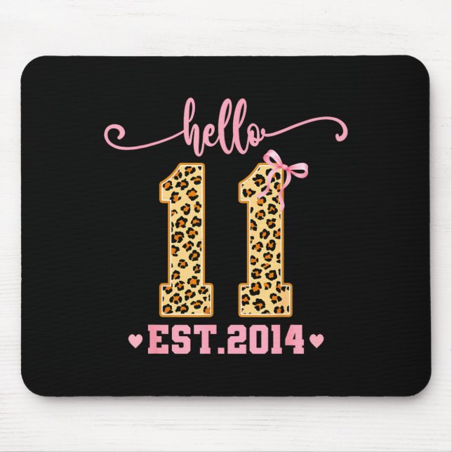 Hello Eleven Est 2014 11th Birthday Coquette Bow L Musmatta (Framsidan)