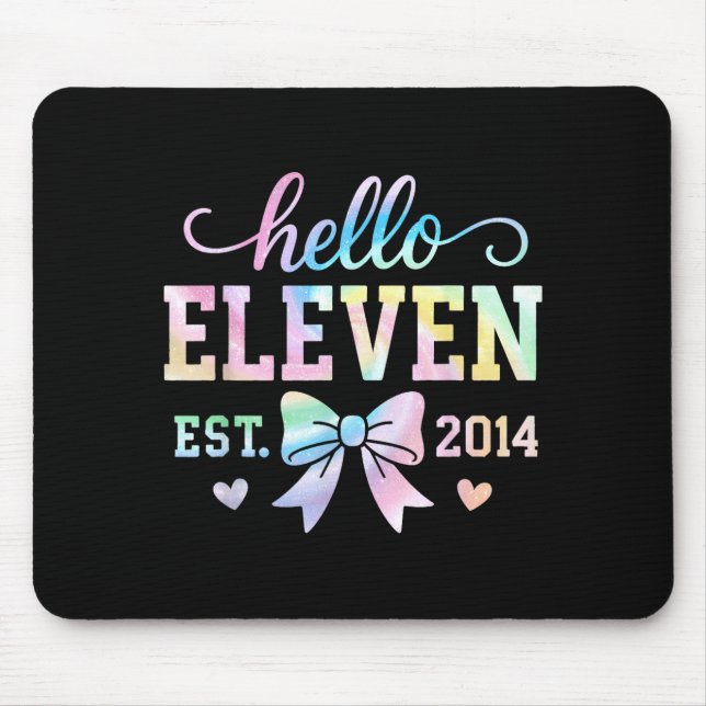 Hello Eleven Est 2014 Coquette Bow 11th Birthday G Musmatta (Framsidan)