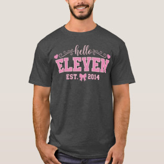 Hello Eleven Est 2014 Coquette Bow 11th Birthday G T Shirt