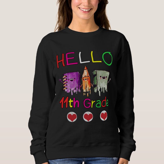Hello Eleventh Grade Girls Boys Teacher 11th Grade T Shirt (Framsida)