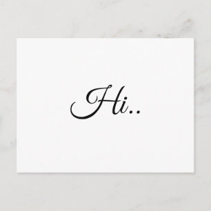 Hello Elfenbenskräm Minimalistisk Skriptdesign Vykort