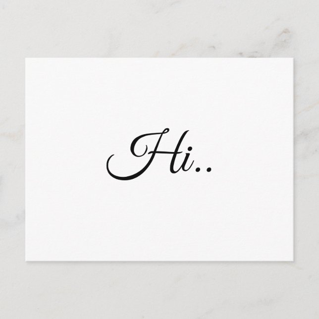 Hello Elfenbenskräm Minimalistisk Skriptdesign Vykort (Framsida)