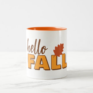 Hello Fall Autumn Mug Två-Tonad Mugg