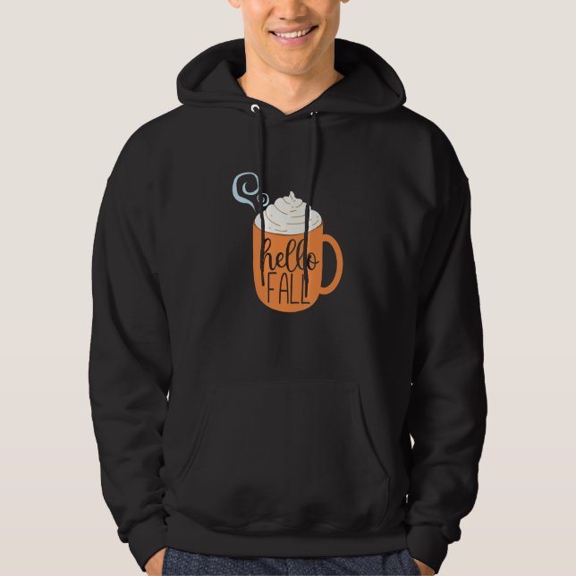 Hello Fall Coffee Hot Cocoa Hoodie (Framsida)
