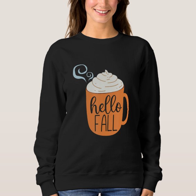 Hello Fall Coffee Hot Cocoa T Shirt (Framsida)