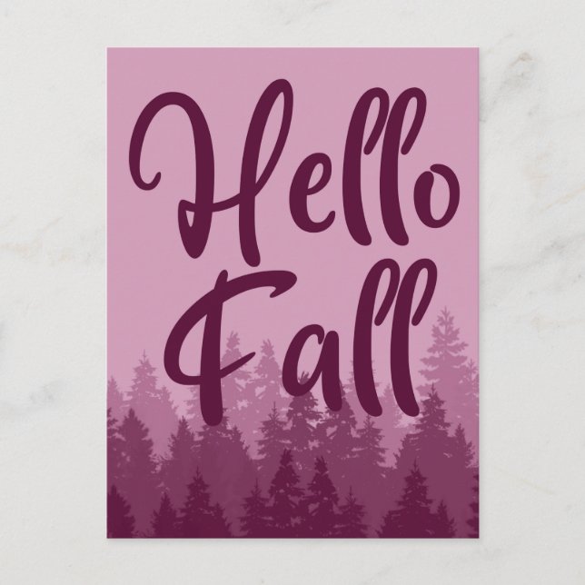Hello Fall Season Vykort (Framsida)