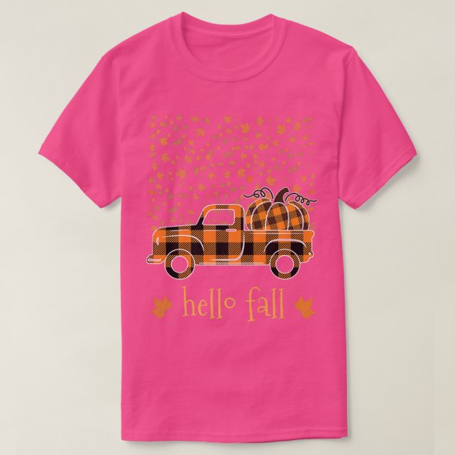 Hello Fall Shirt Funny Halloween Pumpkin Buffalo P T (Design framsida)