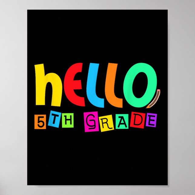 Hello Fifth 5th Grade Back To School For Student B Poster (Framsidan)