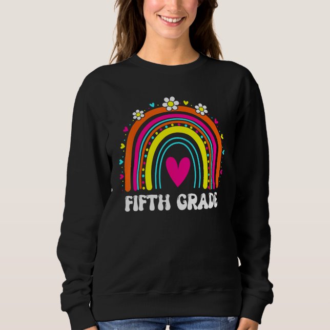 Hello Fifth Grade Rainbow Back To School Teacher S T Shirt (Framsida)
