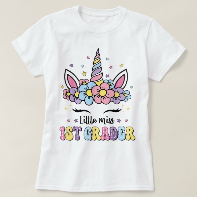 Hello First Grade Teacher Coquette Pencil Bow T Shirt (Design framsida)