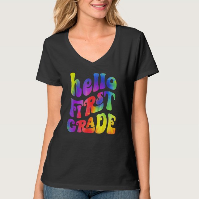 Hello First Grade Team 1st Grade Back To School Te T Shirt (Framsida)