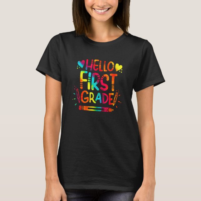 Hello First Grade Team 1st Grade Back To School Te T Shirt (Framsida)