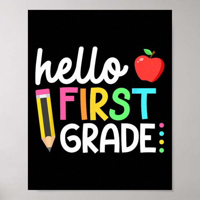Hello First Grade Team 1st Grade Byck To School Te Poster (Framsidan)