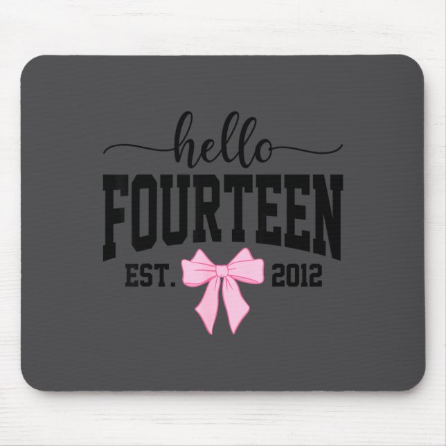 Hello Fourteen Est 2012 Coquette Bow 14th Birthday Musmatta (Framsidan)