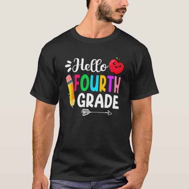Hello Fourth Grade Team 4th Grade Back To School T T Shirt (Framsida)