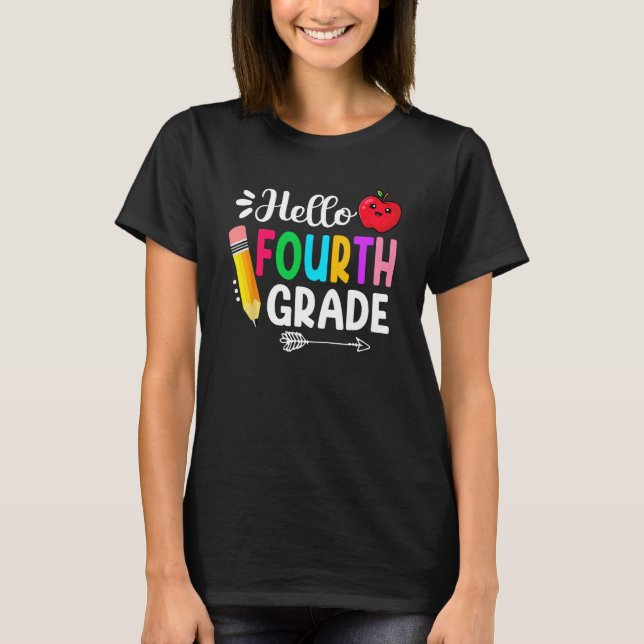 Hello Fourth Grade Team 4th Grade Back To School T T Shirt (Framsida)