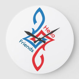 Hello Friends Simple Happy Greeting Design Stor Klocka