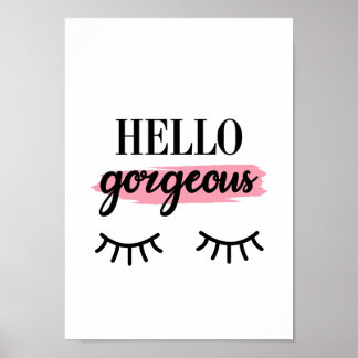 Hello gorgeous cils design minimaliste chic poster
