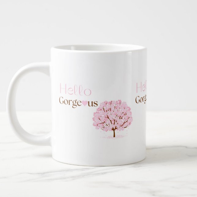 Hello Gorgeous, Pink Blossom Tree Jumbo Mugg (Vänster)