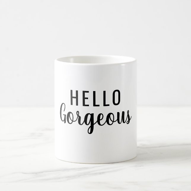 Hello Gorgeous Script Coffee Mug Gift Kaffemugg (Center)