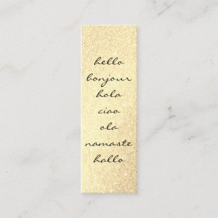 Hello Greetings Gold Glitter Mini Visitkort