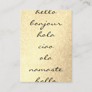 Hello Greetings Gold Glitter Visitkort